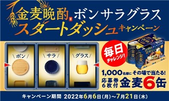 LINE友達に追加・応募で1000名に『金麦晩酌ボンサラグラス応募シール ...